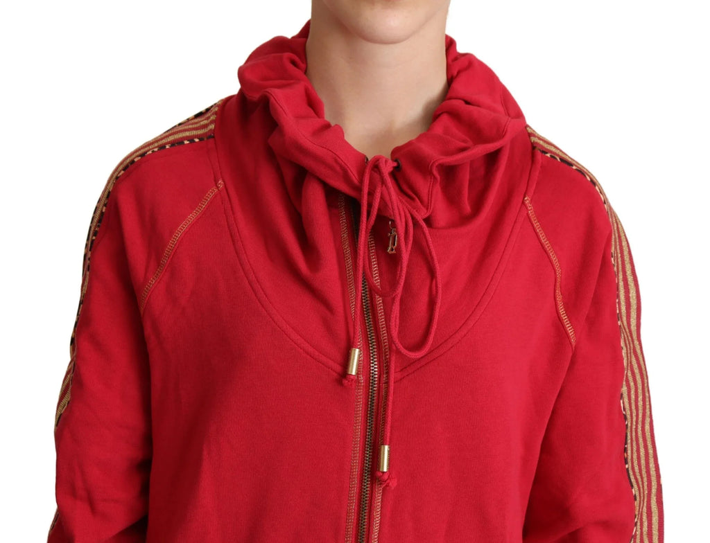 John Galliano Red Full Zip Jacket Sweatshirt Hooded Sweater - Zeiniez