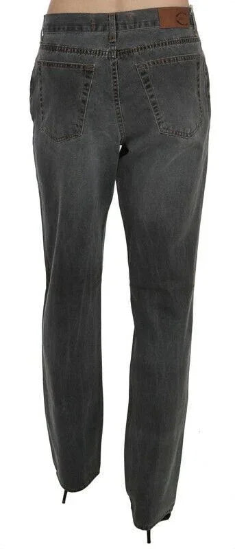 Just Cavalli Gray Washed Mid Waist Straight Denim Pants Jeans - Zeiniez