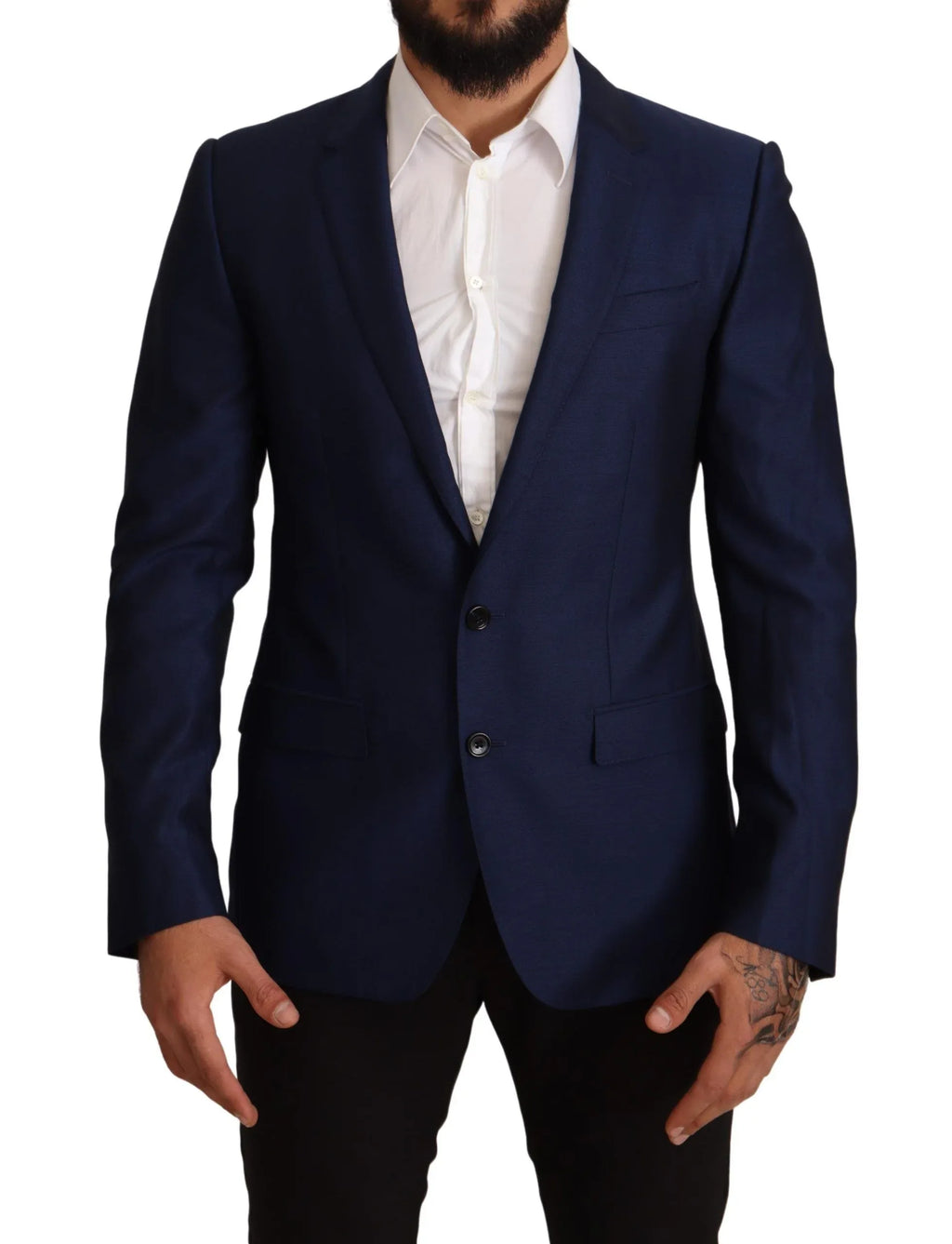 Dolce & Gabbana Navy Blue Slim Fit Jacket MARTINI Blazer - Zeiniez