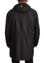 Dolce & Gabbana Black Hooded Mens Trench Coat Jacket - Zeiniez