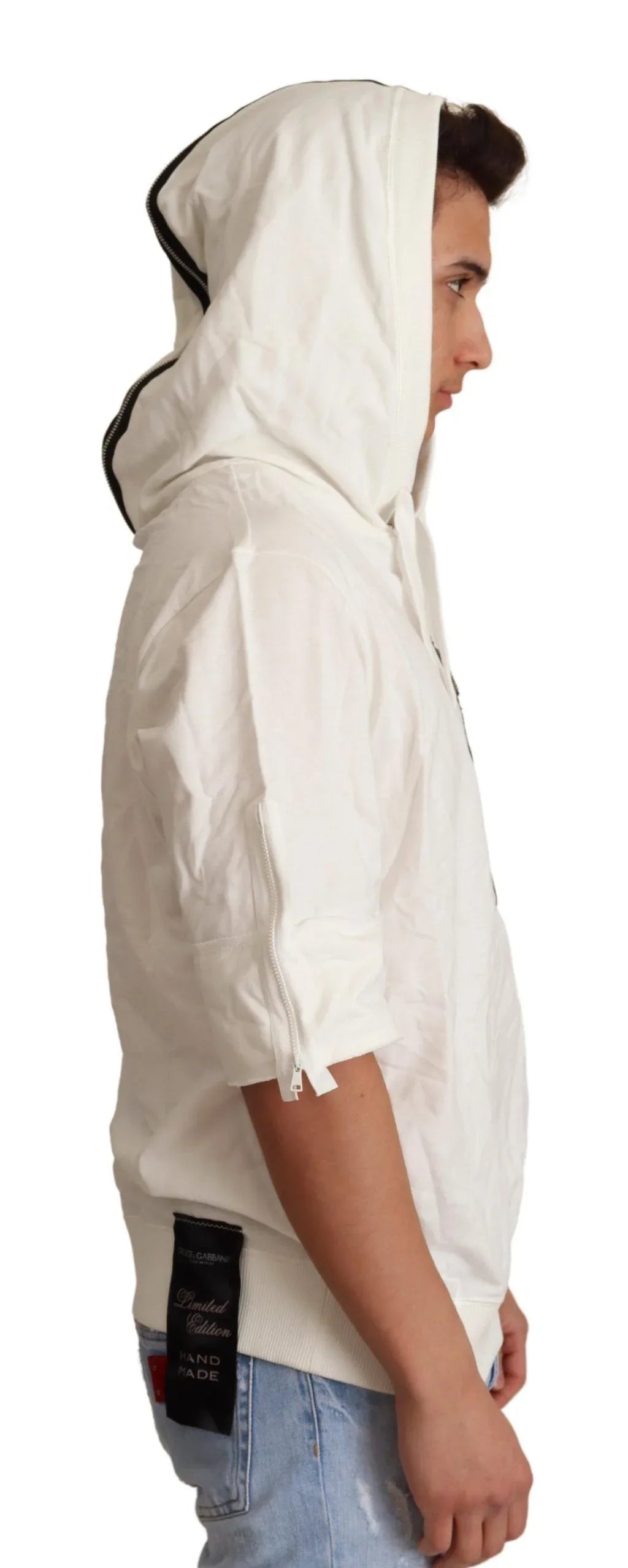 Dolce & Gabbana White Hooded Limited Edition Sweater - Zeiniez