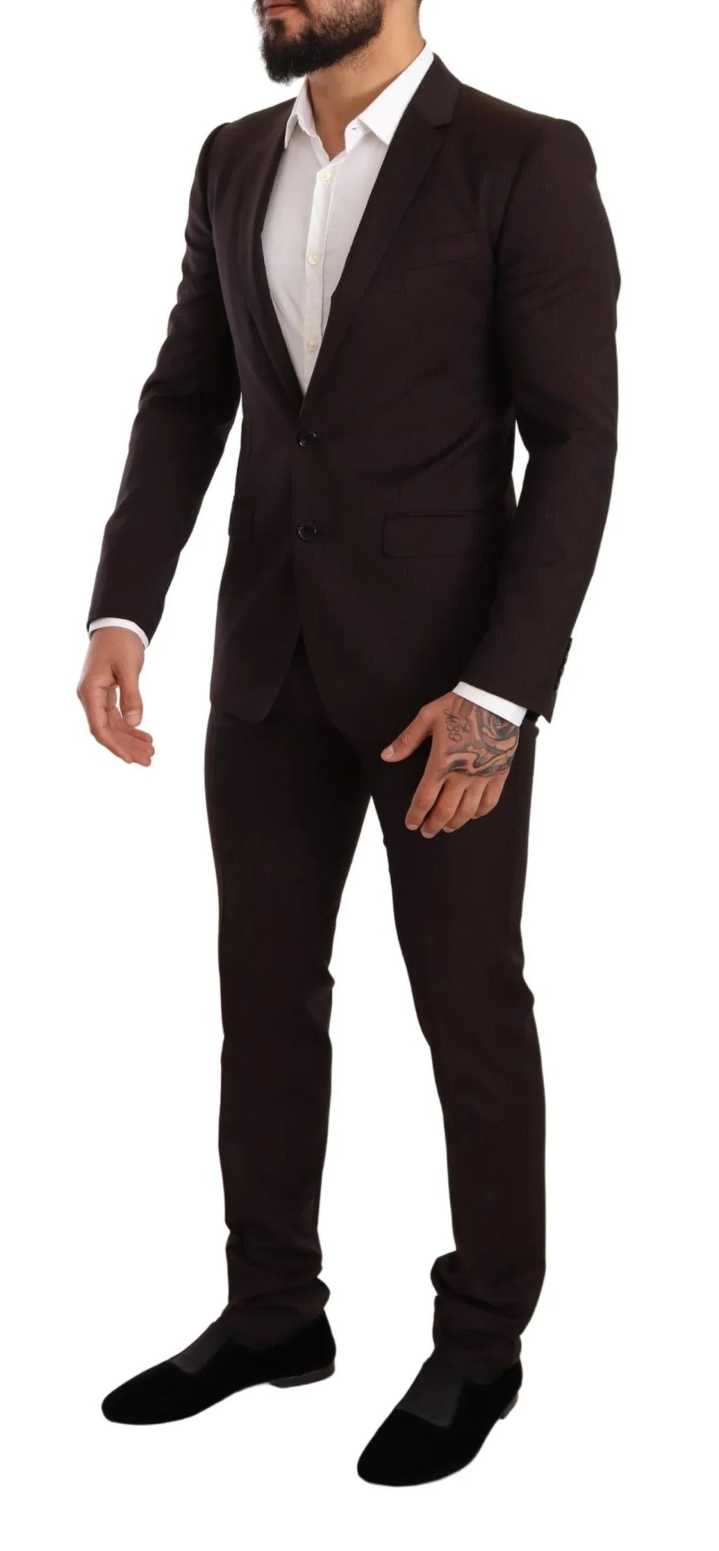 Dolce & Gabbana Bordeaux Wool MARTINI Slim Fit Suit - Zeiniez