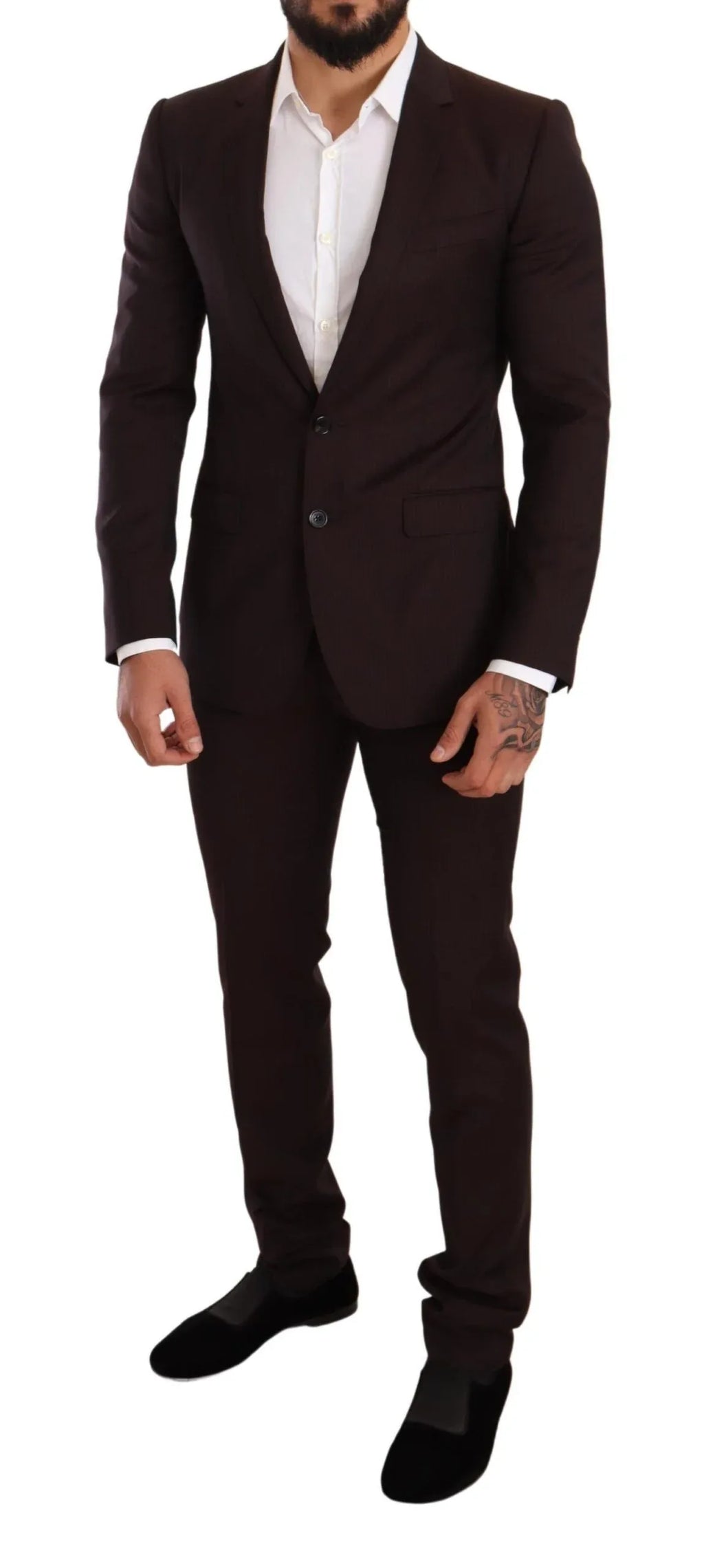 Dolce & Gabbana Bordeaux Wool MARTINI Slim Fit Suit - Zeiniez