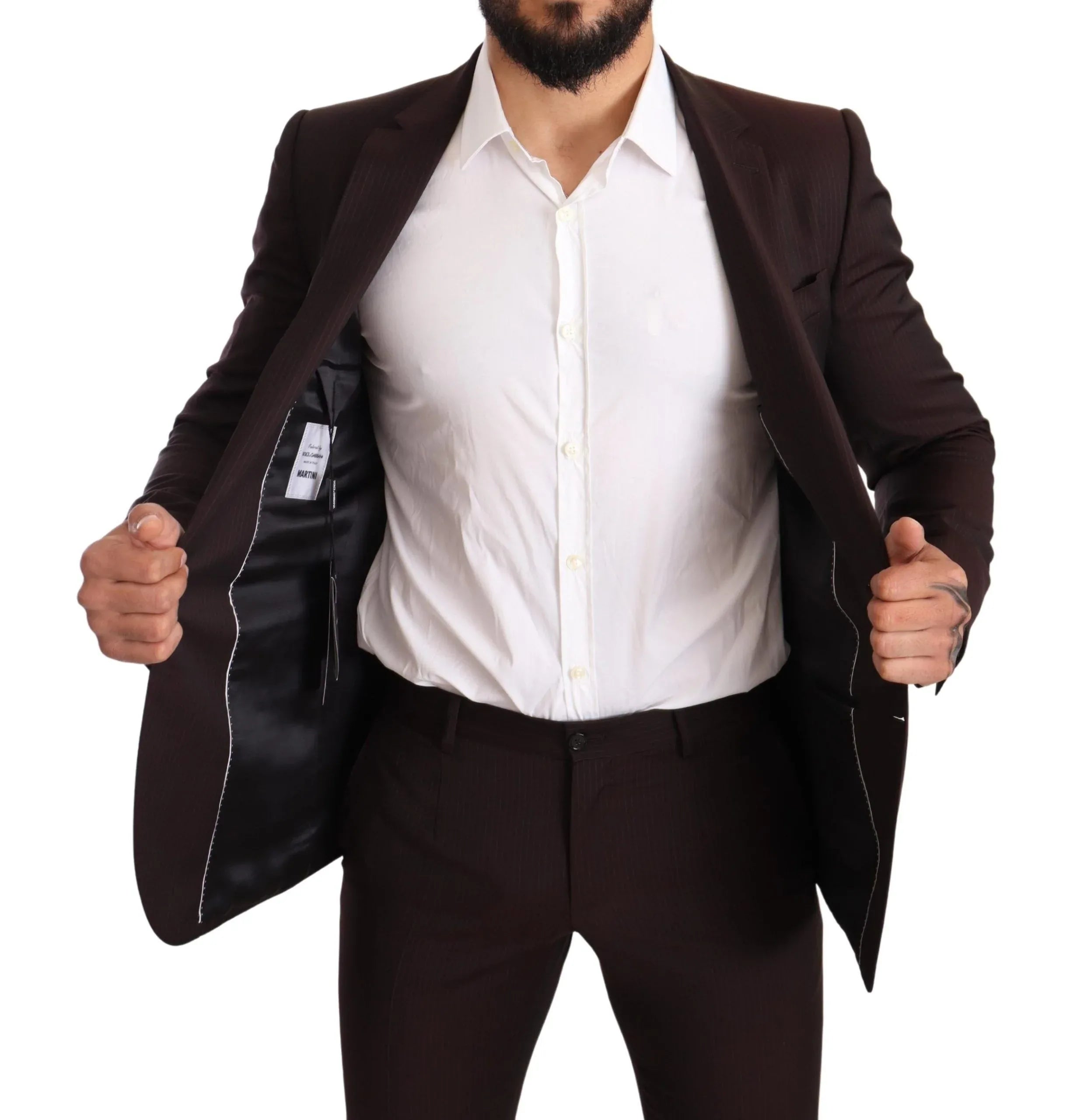 Dolce & Gabbana Bordeaux Wool MARTINI Slim Fit Suit - Zeiniez