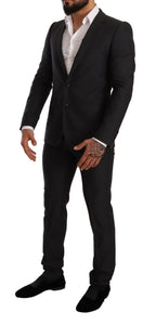 Dolce & Gabbana Gray Wool MARTINI Slim Fit Set Suit - Zeiniez