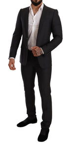 Dolce & Gabbana Gray Wool MARTINI Slim Fit Set Suit - Zeiniez