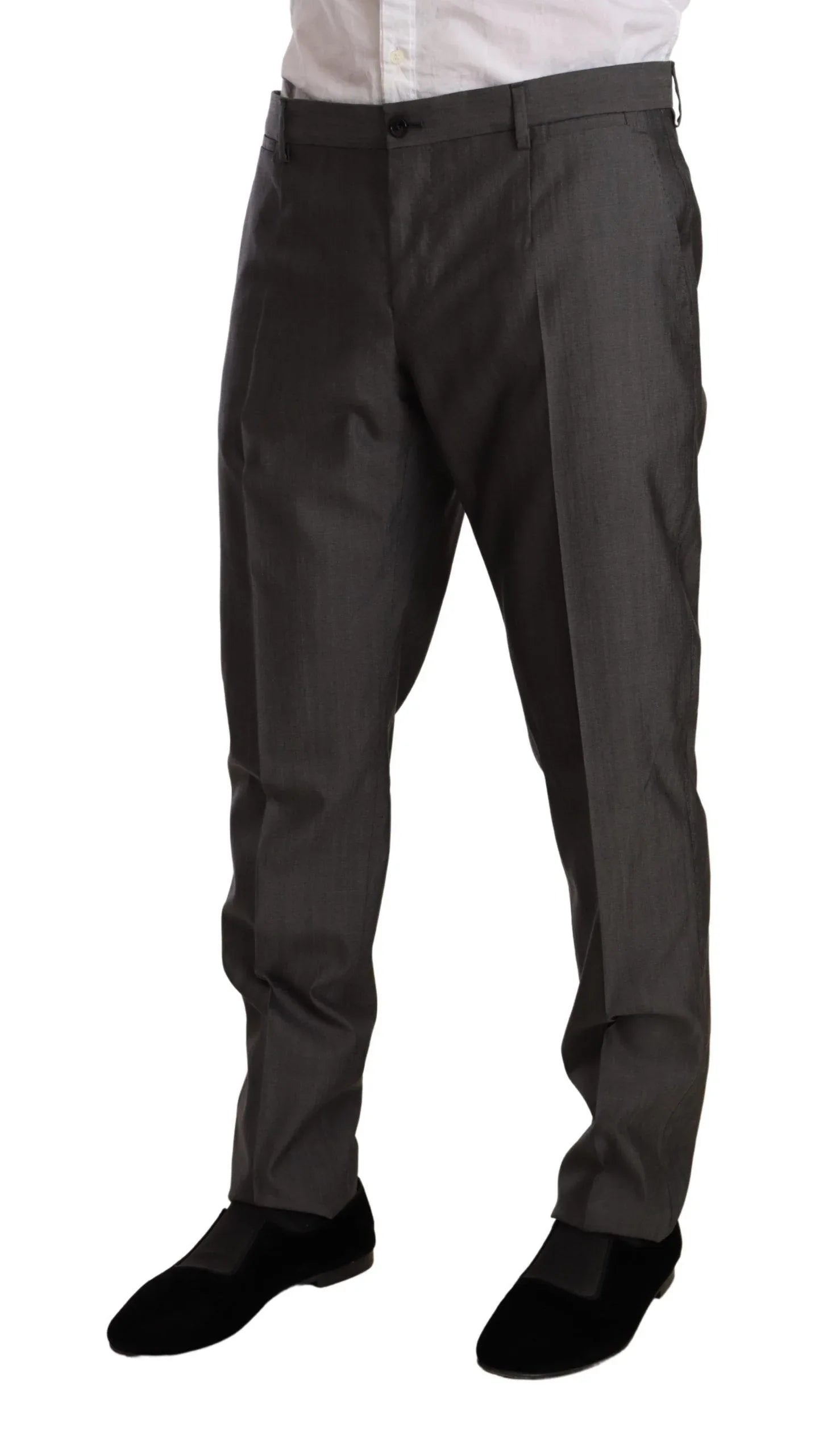 Dolce & Gabbana Gray Metallic MARTINI Slim Fit Set Suit - Zeiniez
