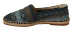 Dolce & Gabbana Blue Gray Slip On Buffalo Espadrille Shoes - Zeiniez