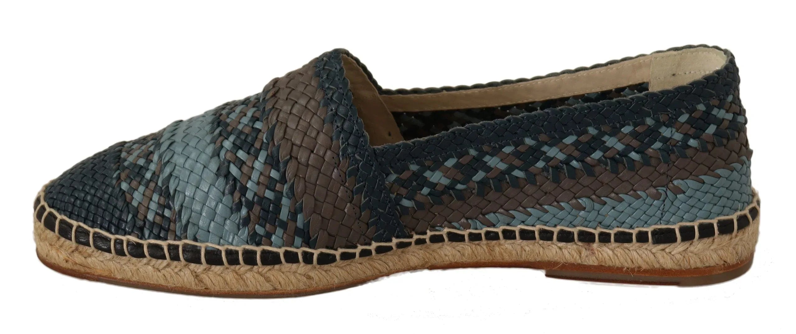 Dolce & Gabbana Blue Gray Slip On Buffalo Espadrille Shoes - Zeiniez