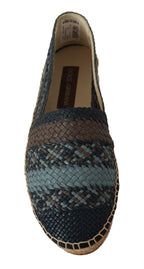 Dolce & Gabbana Blue Gray Slip On Buffalo Espadrille Shoes - Zeiniez