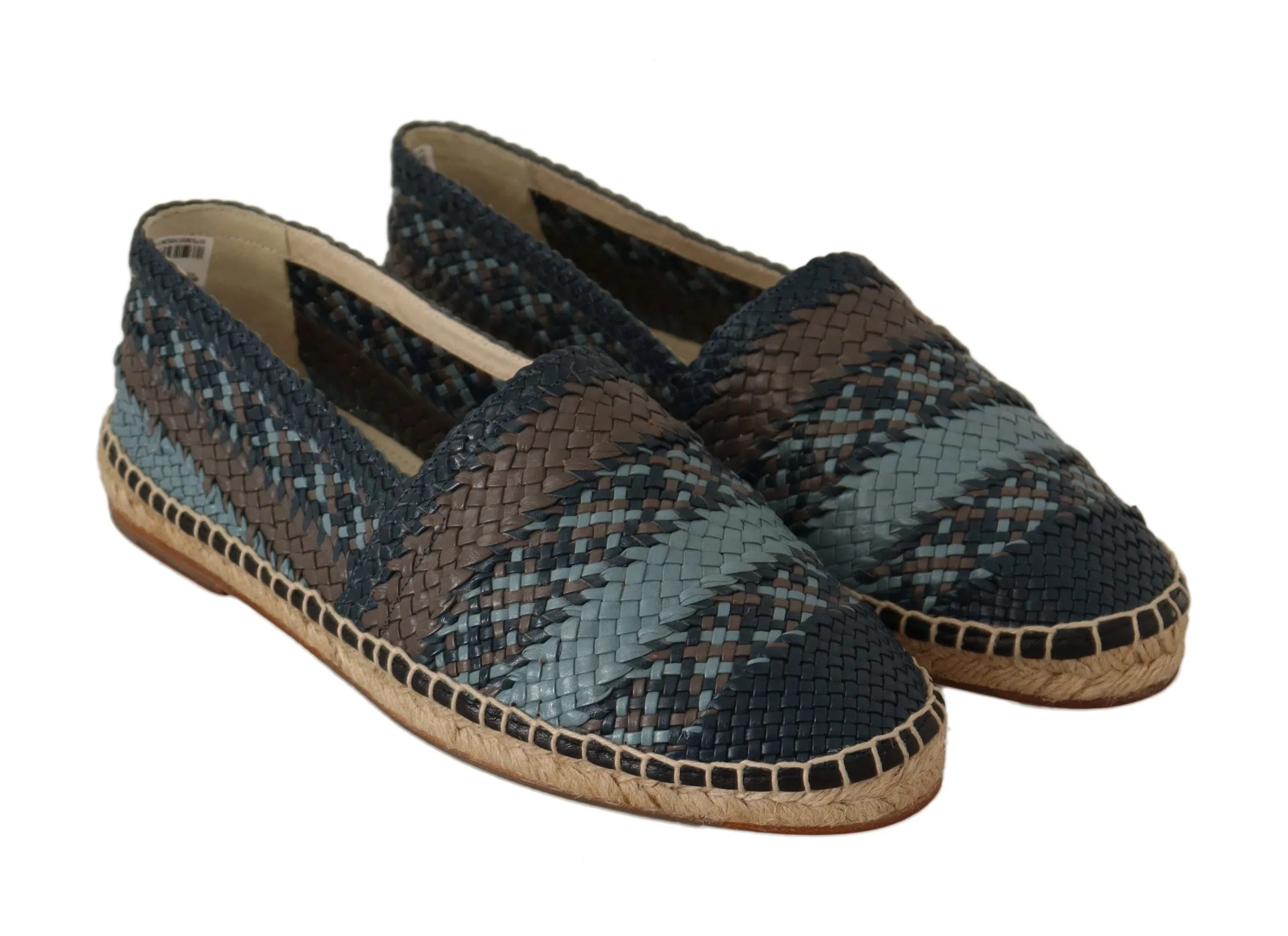 Dolce & Gabbana Blue Gray Slip On Buffalo Espadrille Shoes - Zeiniez