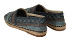 Dolce & Gabbana Blue Gray Slip On Buffalo Espadrille Shoes - Zeiniez