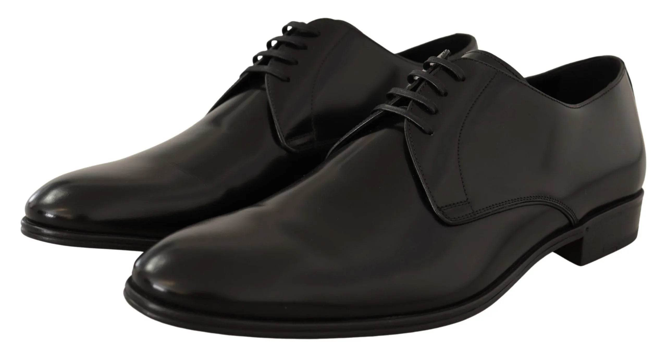 Dolce & Gabbana Black Leather Lace Up Men Dress Derby Shoes - Zeiniez