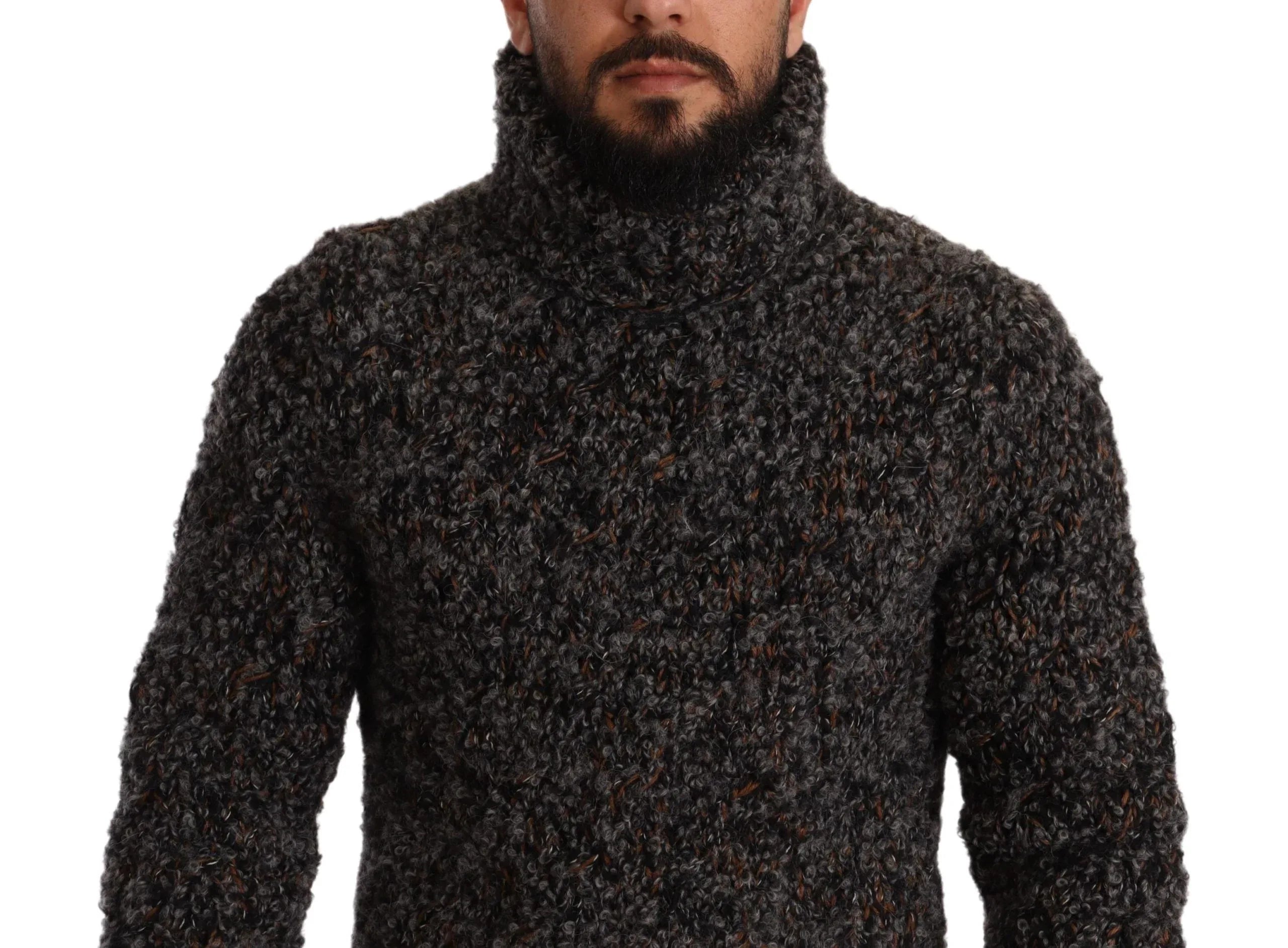 Dolce & Gabbana Gray Wool Blend Turtleneck Pullover Sweater - Zeiniez