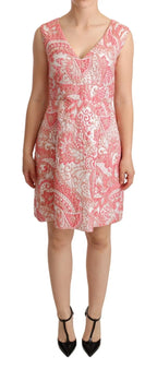 Dolce & Gabbana Pink Floral Jacquard Pleated Sheath Dress - Zeiniez
