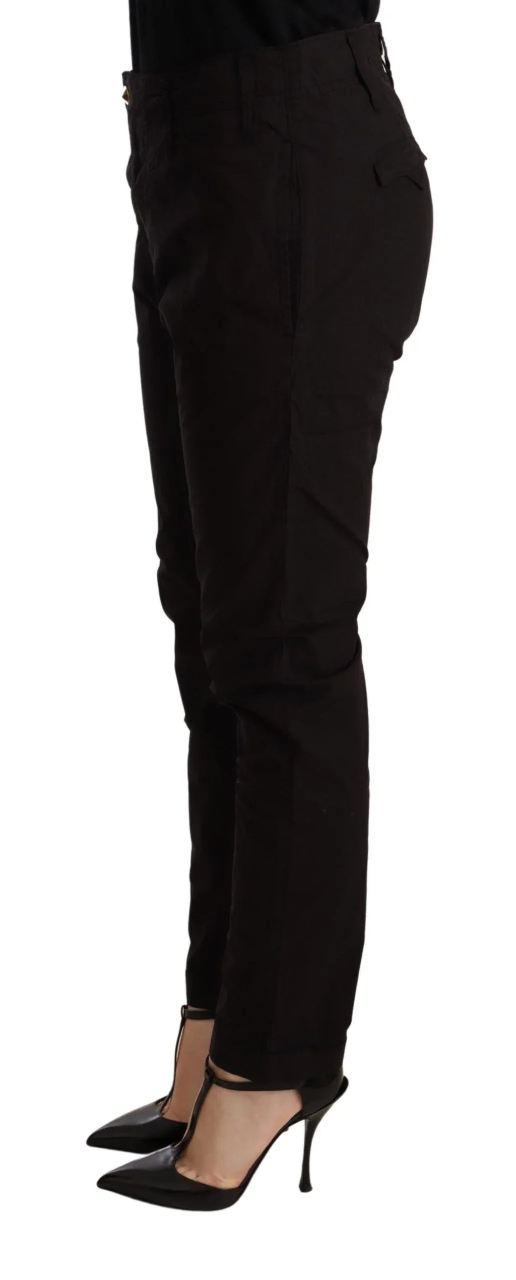 CYCLE Black Mid Waist BAGGY Fit Skinny Trouser - Zeiniez