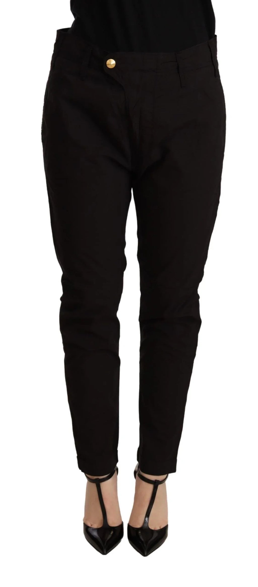 CYCLE Black Mid Waist BAGGY Fit Skinny Trouser - Zeiniez