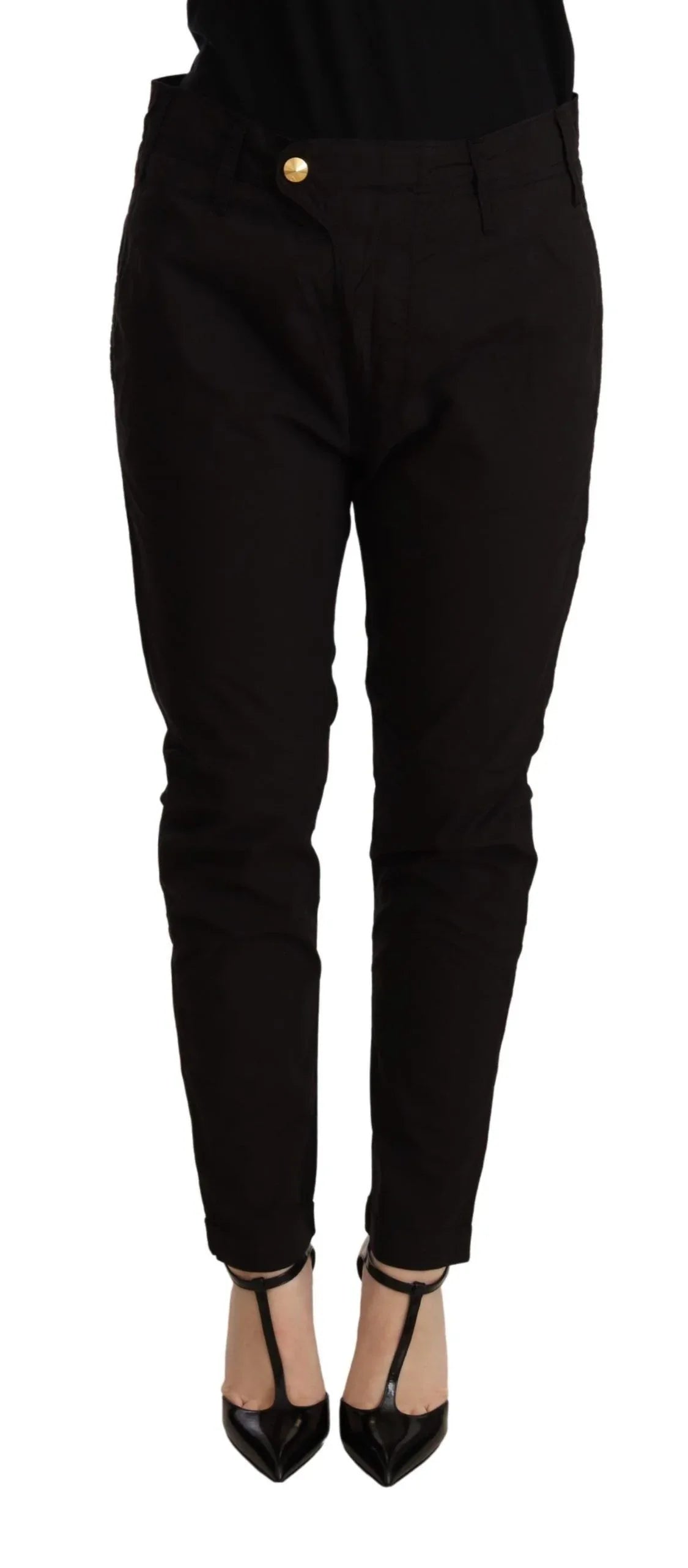 CYCLE Black Mid Waist BAGGY Fit Skinny Trouser - Zeiniez
