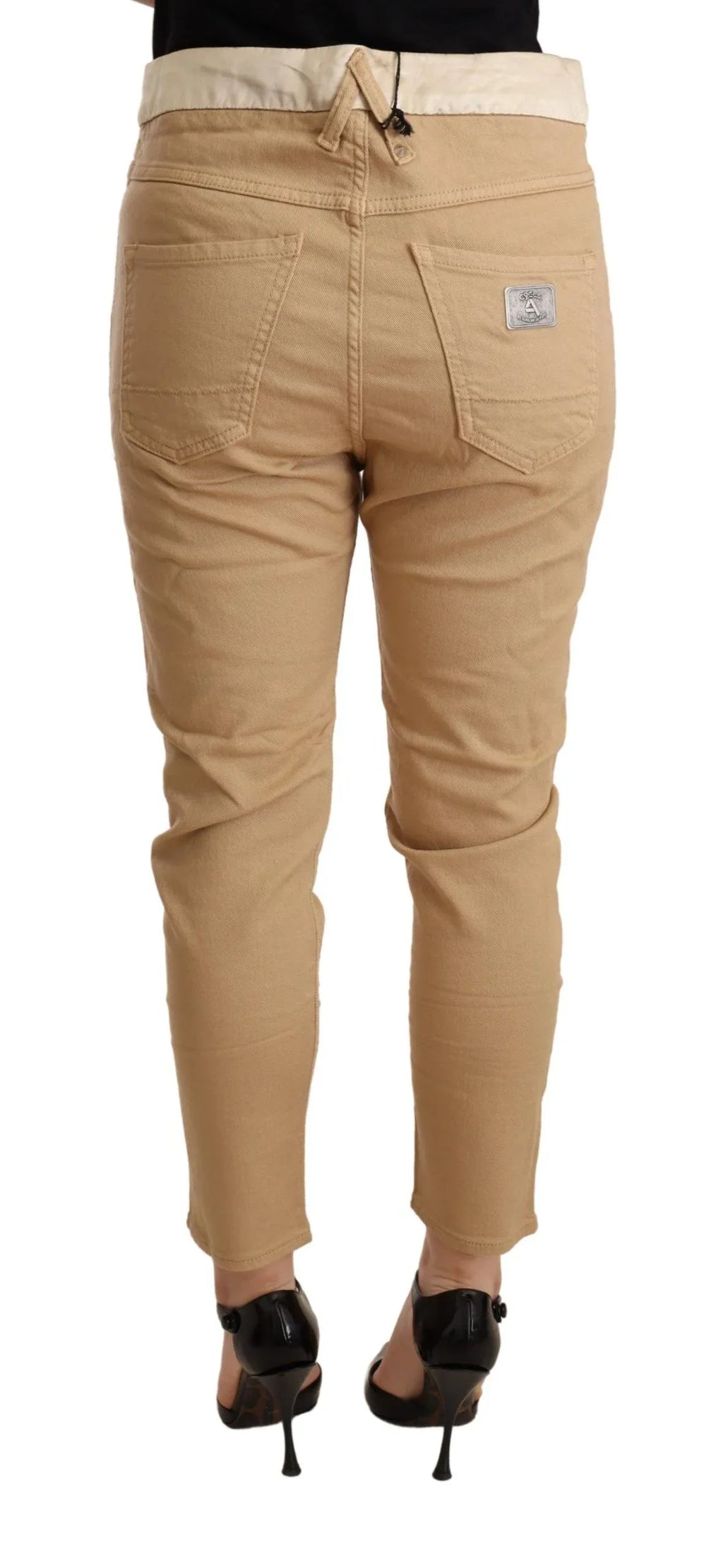 CYCLE Beige Mid Waist Slim Fit Skinny Stretch Trouser - Zeiniez