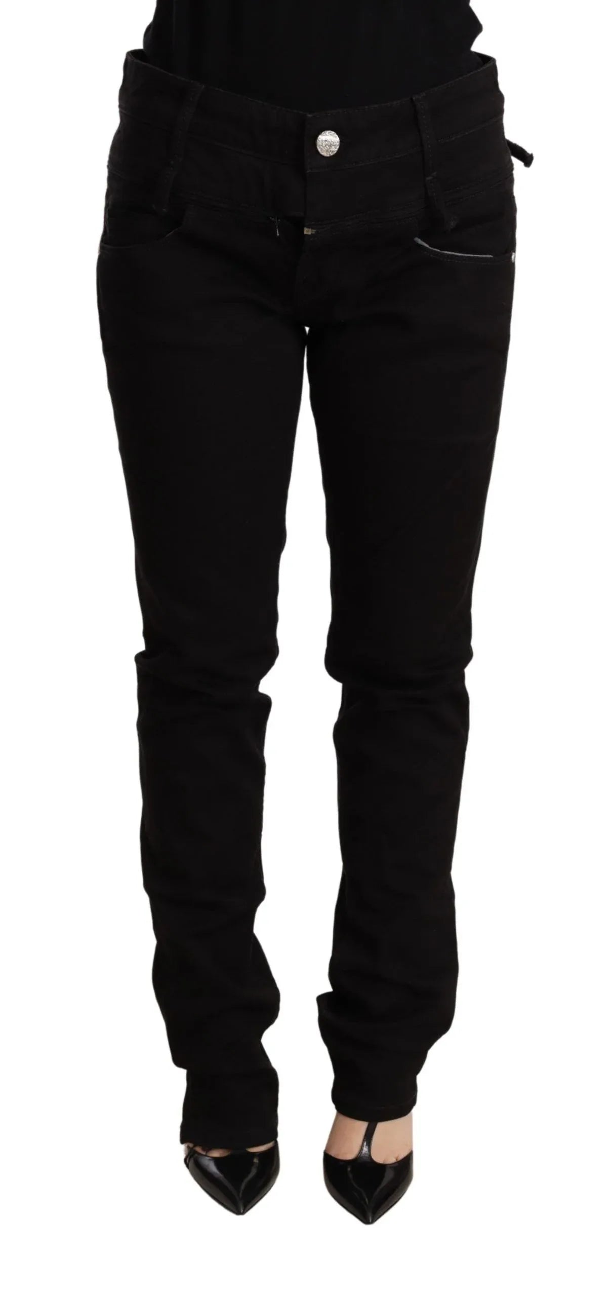 Acht Black Low Waist Skinny Denim Jeans Trouser - Zeiniez