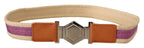 GF Ferre Multicolor Leather Silver Hexagon Logo Buckle Belt - Zeiniez