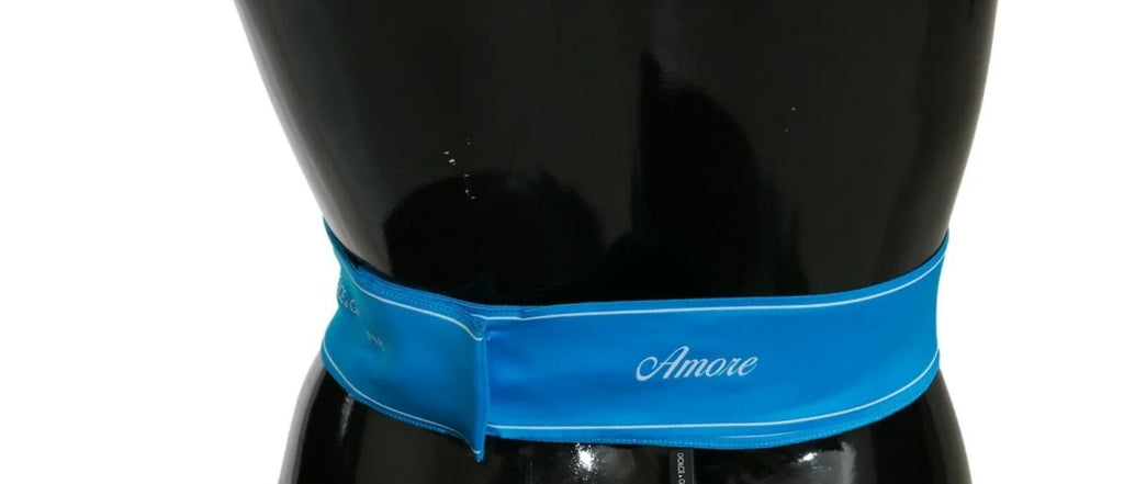 Dolce & Gabbana Blue Waist Ribbon Wide Bow Belt - Zeiniez