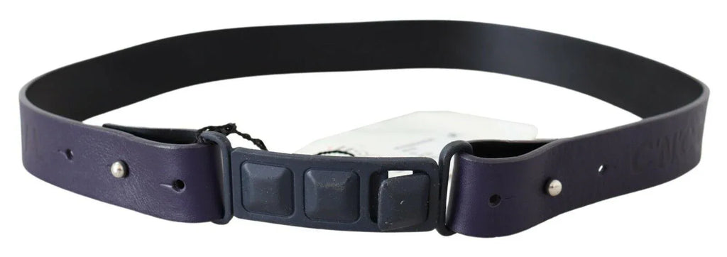 Costume National Black Leather Normal Logo Buckle Waist Belt - Zeiniez