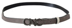 Costume National White Black Leather Letter Logo Buckle Belt - Zeiniez