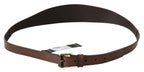 PLEIN SUD Brown Genuine Leather Rustic Metal Buckle Belt - Zeiniez