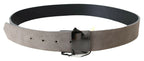 Costume National Brown Leather Square Logo Buckle Belt - Zeiniez