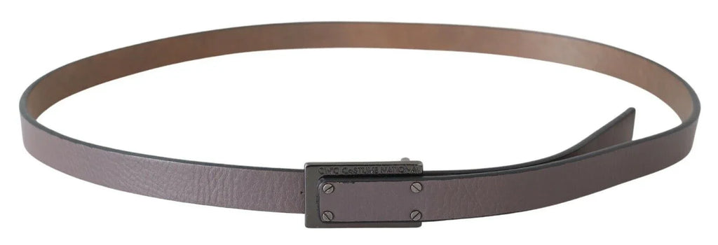 Costume National Brown Leather Tactical Logo Screw Buckle Belt - Zeiniez