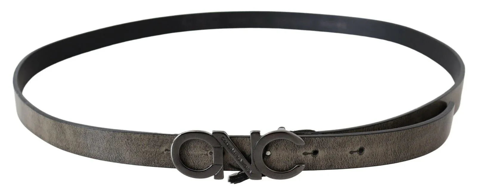 Costume National Dark Brown Leather Letter Logo Buckle Belt - Zeiniez