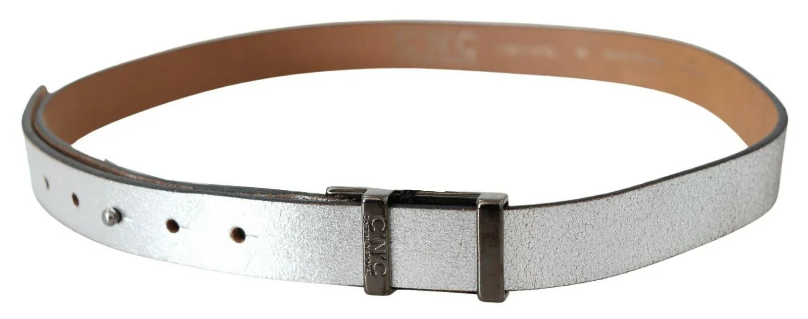 Costume National Brown Metallic Silver Leather Belt - Zeiniez