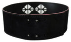 Costume National Black Leather Wide Waist Studded Women Belt - Zeiniez