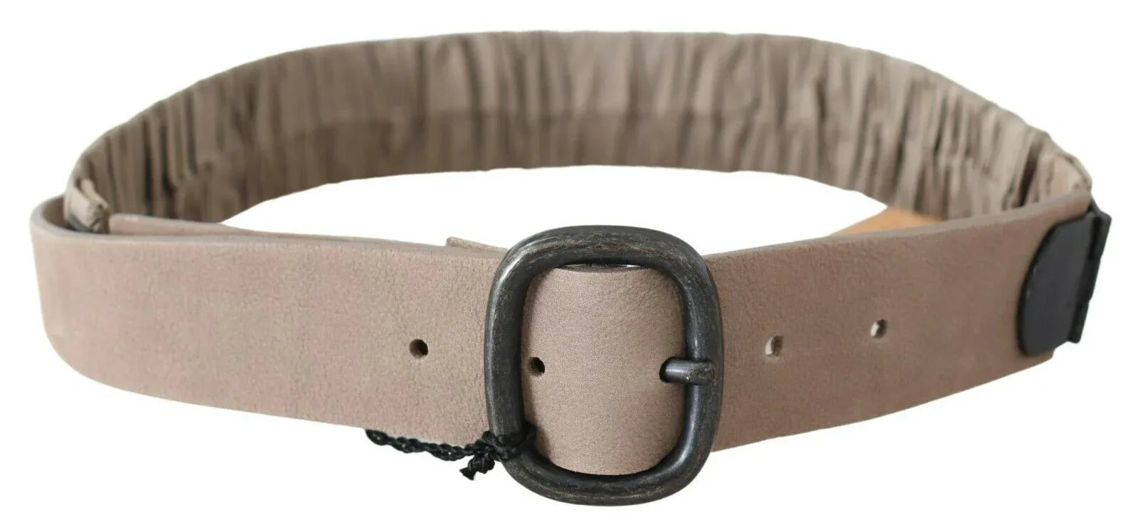 GF Ferre Brown Solid Leather Waist Metal Buckle Belt - Zeiniez