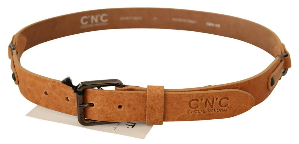 Costume National Light Brown Buckle Waist Belt - Zeiniez