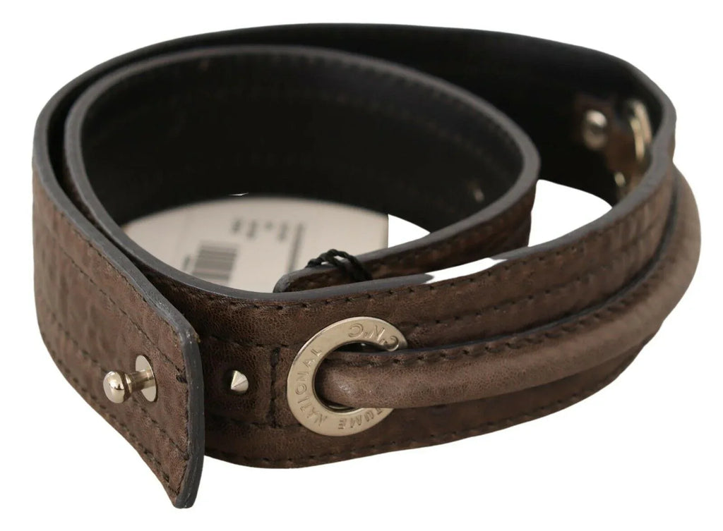 Costume National Brown Leather Silver Fastening Belt - Zeiniez