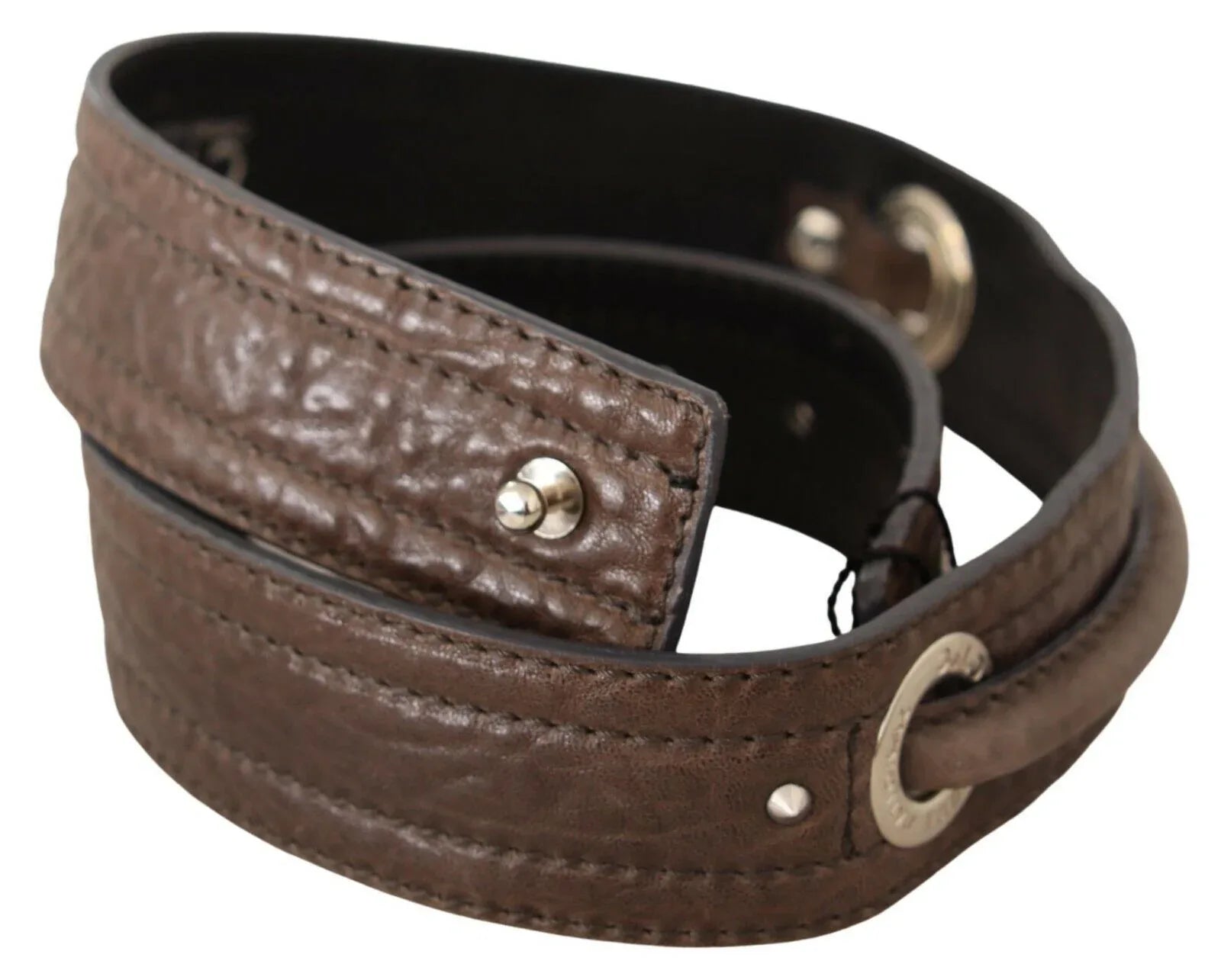 Costume National Brown Leather Silver Fastening Belt - Zeiniez