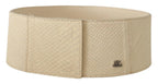 GF Ferre White Waxed Cotton Wide Fashion Belt - Zeiniez