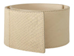 GF Ferre White Waxed Cotton Wide Fashion Belt - Zeiniez