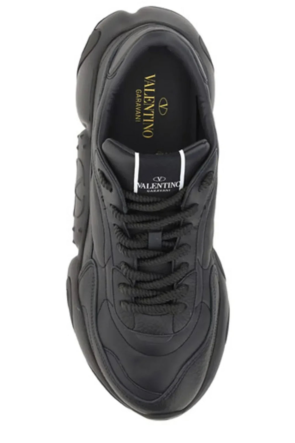 Valentino Black Calf Leather Garavani Sneakers - Zeiniez
