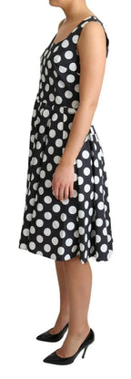 Dolce & Gabbana Black Polka Dotted Cotton A-Line Dress - Zeiniez