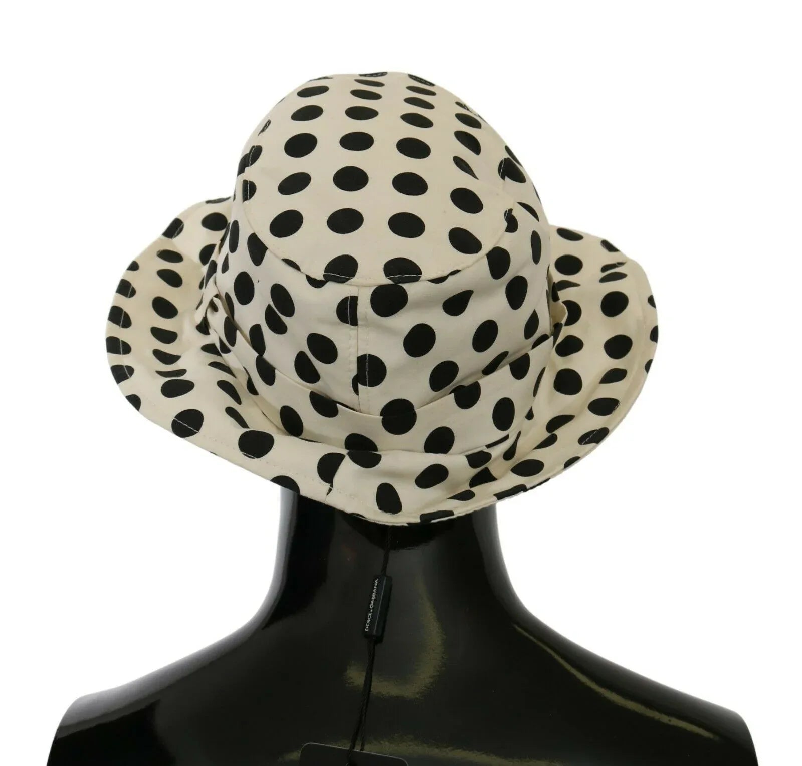 Dolce & Gabbana White 100% Cotton Polka Dot Design Trilby Hat - Zeiniez