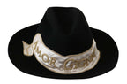 Dolce & Gabbana Black Lapin Amor Gignit Wide Brim Panama Hat - Zeiniez