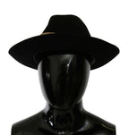 Dolce & Gabbana Black Lapin Amor Gignit Wide Brim Panama Hat - Zeiniez