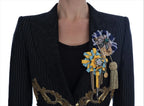 Dolce & Gabbana Black Crystal Fairy Tale Blazer Jacket - Zeiniez