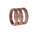 Nialaya Gold 925 Silver Clear CZ Pink Ring - Zeiniez