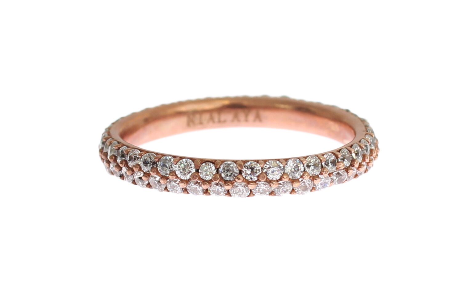 Nialaya Pink Gold 925 Silver Clear CZ Ring - Zeiniez