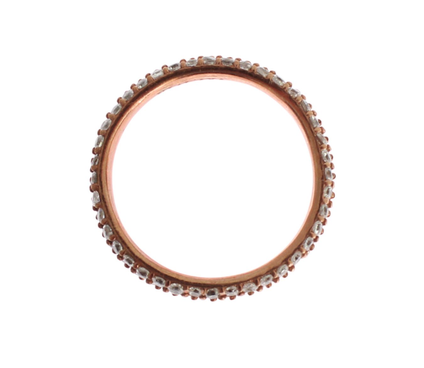 Nialaya Pink Gold 925 Silver Clear CZ Ring - Zeiniez