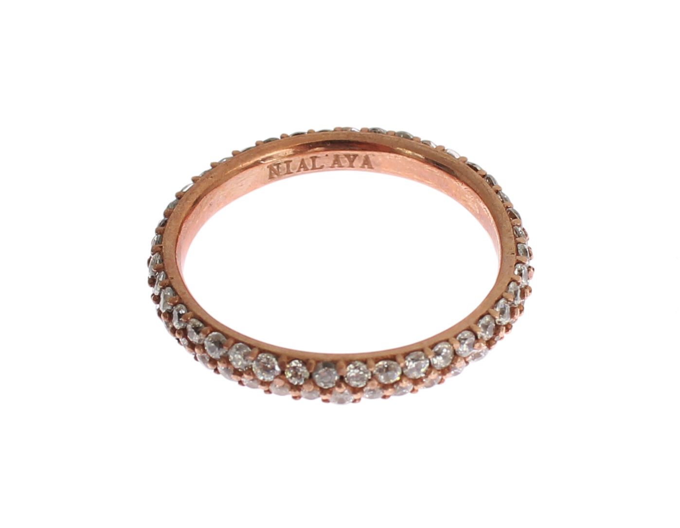 Nialaya Pink Gold 925 Silver Clear CZ Ring - Zeiniez
